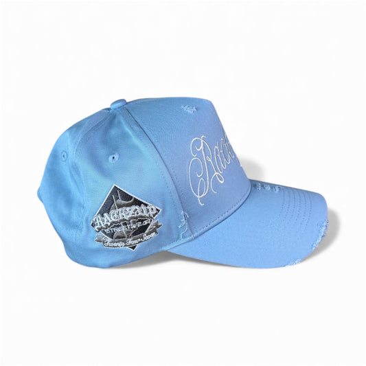 Distressed A-Frame Snapback Pastel blue