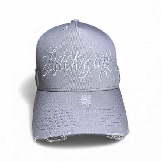 Distressed A-Frame Snapback Grey