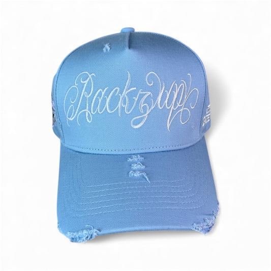 Distressed A-Frame Snapback Pastel blue